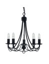 Searchlight® I Пендел Maypole - черен метал I 5 x E14 - 6345-5BK