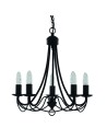 Searchlight® I Пендел Maypole - черен метал I 5 x E14 - 6345-5BK - 2