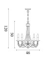 Searchlight® I Пендел Maypole - черен метал I 5 x E14 - 6345-5BK - 4