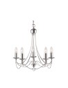 Searchlight® I Пендел Maypole - сатенено сребрист метал I 5 x E14 - 6345-5SS