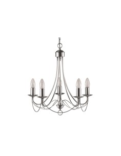 Searchlight® I Пендел Maypole - сатенено сребрист метал I 5 x E14 - 6345-5SS - Цена | LEDs4economy 2