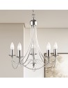 Searchlight® I Пендел Maypole - сатенено сребрист метал I 5 x E14 - 6345-5SS - 5