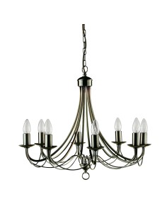 Searchlight® I Пендел Maypole - Античен месинг I 8 x E14 - 6348-8AB - Цена | LEDs4economy 2