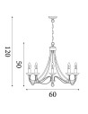 Searchlight® I Пендел Maypole - Античен месинг I 8 x E14 - 6348-8AB - 4