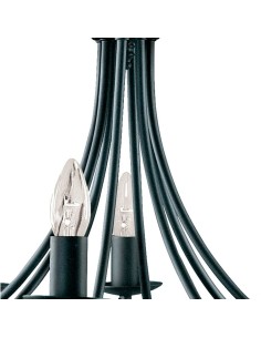 Searchlight® I Пендел Maypole - черен метал I 8 x E14 - 6348-8BK - Цена | LEDs4economy 2