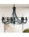 Searchlight® I Пендел Maypole - черен метал I 8 x E14 - 6348-8BK - 4