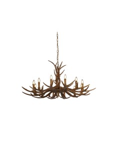 Searchlight® I Пендел Stag - кафява смола I 12 x E14 - 6416-12BR - Цена | LEDs4economy