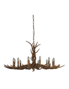 Searchlight® I Пендел Stag - кафява смола I 12 x E14 - 6416-12BR - Цена | LEDs4economy 2
