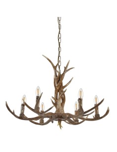 Searchlight® I Пендел Stag - Кафява смола I 6 x E14 - 6416-6BR - Цена | LEDs4economy 2
