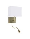 Searchlight® I Аплик Hotel - античен месинг, метал и бял плат I 1 x E27 - 6519AB - 2