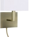 Searchlight® I Аплик Hotel - античен месинг, метал и бял плат I 1 x E27 - 6519AB - 3