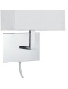 Searchlight® I Аплик Hotel - хромиран метал и бял текстилен абажур I 1 x E27 - 6519CC - 3