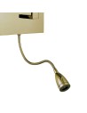 Searchlight® I Аплик Hotel - сатенен месинг и бял текстилен абажур I 1 x E27 - 6519SB - 3