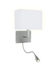 Searchlight® I Аплик Hotel с LED лампа за четене - сатенено сребрист метал I 1 x E27 - 6519SS - Цена | LEDs4economy