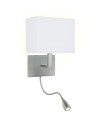 Searchlight® I Аплик Hotel с LED лампа за четене - сатенено сребрист метал I 1 x E27 - 6519SS