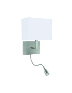 Searchlight® I Аплик Hotel с LED лампа за четене - сатенено сребрист метал I 1 x E27 - 6519SS - Цена | LEDs4economy 2