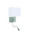 Searchlight® I Аплик Hotel с LED лампа за четене - сатенено сребрист метал I 1 x E27 - 6519SS - 2