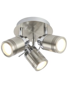 Searchlight® I Спот Samson - сатенено сребрист метал I 3 x GU10 - 6603SS - Цена | LEDs4economy
