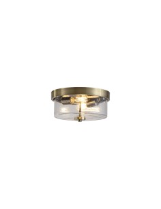 Searchlight® I Preston плафон, античен месинг и стъкло I 2 x E27 - 66210-2AB - Цена | LEDs4economy
