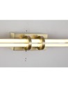 Searchlight® I LED Аплик Parma, сатениран месинг, метал и прозрачно стъкло I 1 x LED - 66412SB - 3