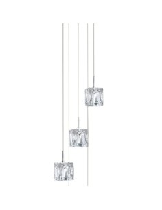 Searchlight® I Пендел Ice Cube - хромиран метал и стъкло I 5 x LED - 6775-5-LED - Цена | LEDs4economy 2