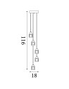 Searchlight® I Пендел Ice Cube - хромиран метал и стъкло I 5 x LED - 6775-5-LED - 3