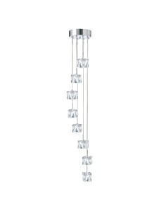 Searchlight® I Пендел Ice Cube - хромиран метал и стъкло I 8 x LED - 6778-8-LED - Цена | LEDs4economy