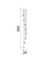 Searchlight® I Пендел Ice Cube - хромиран метал и стъкло I 8 x LED - 6778-8-LED - 3