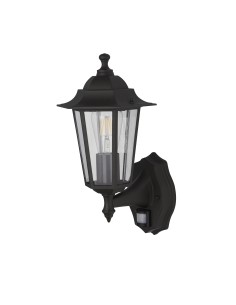 Searchlight® I Фенер Alex - черен метал и стъкло I 1 x E27 - 68001BK - Цена | LEDs4economy 2