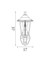 Searchlight® I Фенер Alex - черен метал и стъкло I 1 x E27 - 68001BK - 4