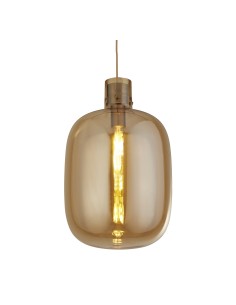 Searchlight® I Пендел Barrel - сатениран месинг и кехлибарено стъкло I 1 x E27 - 68361AM - Цена | LEDs4economy