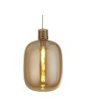 Searchlight® I Пендел Barrel - сатениран месинг и кехлибарено стъкло I 1 x E27 - 68361AM