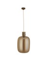 Searchlight® I Пендел Barrel - сатениран месинг и кехлибарено стъкло I 1 x E27 - 68361AM - 2