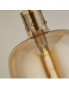 Searchlight® I Пендел Barrel - сатениран месинг и кехлибарено стъкло I 1 x E27 - 68361AM - 3