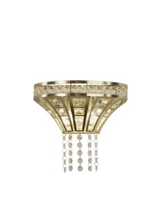Searchlight® I Аплик Gemma - сатениран месинг и прозрачен кристал I 2 x G9 - 68510-2SB - Цена | LEDs4economy