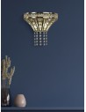 Searchlight® I Аплик Gemma - сатениран месинг и прозрачен кристал I 2 x G9 - 68510-2SB - 5