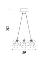 Searchlight® I Пендел Cluster - хромиран метал и прозрачен кристален пясък I 7 x LED - 6867-7CC - 4