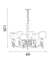 Searchlight® I Пендел Portico - хромиран метал, акрил и абажури с нишки I 8 x G9 - 6888-8CC - 3