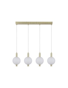 Searchlight® I Luminique LED Полилей, сатениран месинг, метал със стъкло I 4 x LED - 69410-4SB - Цена | LEDs4economy 2