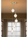 Searchlight® I Luminique LED Полилей, сатениран месинг, метал със стъкло I 5 x LED - 69410-5SB - 5