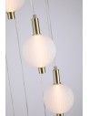 Searchlight® I Luminique LED Полилей, сатениран месинг, метал със стъкло I 8 x LED - 69410-8SB - 3