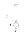 Searchlight® I LED Полилей Luminique, сатениран месинг, метал със стъкло I 1 x LED - 69410SB - 4