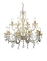Searchlight® I Полилей Marie Therese 1 - полиран месинг и прозрачен акрил I 12 x E14 - 699-12