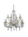 Searchlight® I Полилей Marie Therese 1 - полиран месинг и прозрачен акрил I 12 x E14 - 699-12 - 2