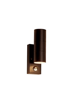 Searchlight® I Външен аплик Metro - рустик кафява, метал и стъкло I 2 x GU10 - 7008-2RUS-LED - Цена | LEDs4economy