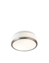 Searchlight® I Cheese плафон - сатенено сребрист метал и бяло стъкло I 2 x E27 - 7039-23SS