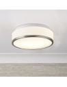 Searchlight® I Cheese плафон - сатенено сребрист метал и бяло стъкло I 2 x E27 - 7039-23SS - 5