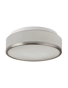 Searchlight® I Cheese плафон - сатенено сребрист метал и бяло стъкло I 2 x E27 - 7039-28SS - Цена | LEDs4economy 2