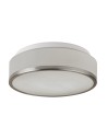 Searchlight® I Cheese плафон - сатенено сребрист метал и бяло стъкло I 2 x E27 - 7039-28SS - 2