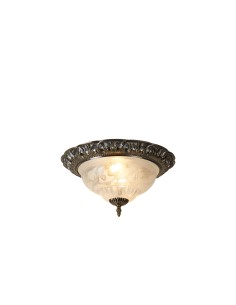 Searchlight® I Derby плафон - Античен месинг, метал и стъкло I 2 x E14 - 7045-13 - Цена | LEDs4economy